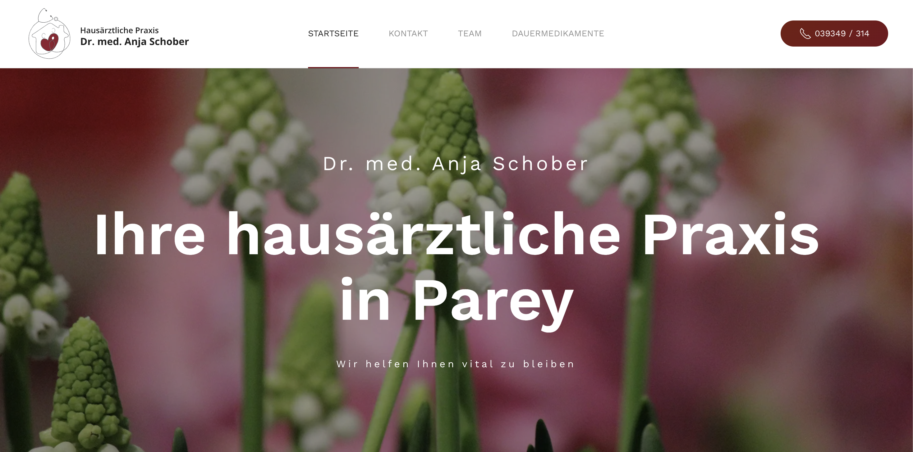 Referenz: Website für Hausärztliche Praxis Dr. med. Anja Schober (Allgemeinmedizin)
