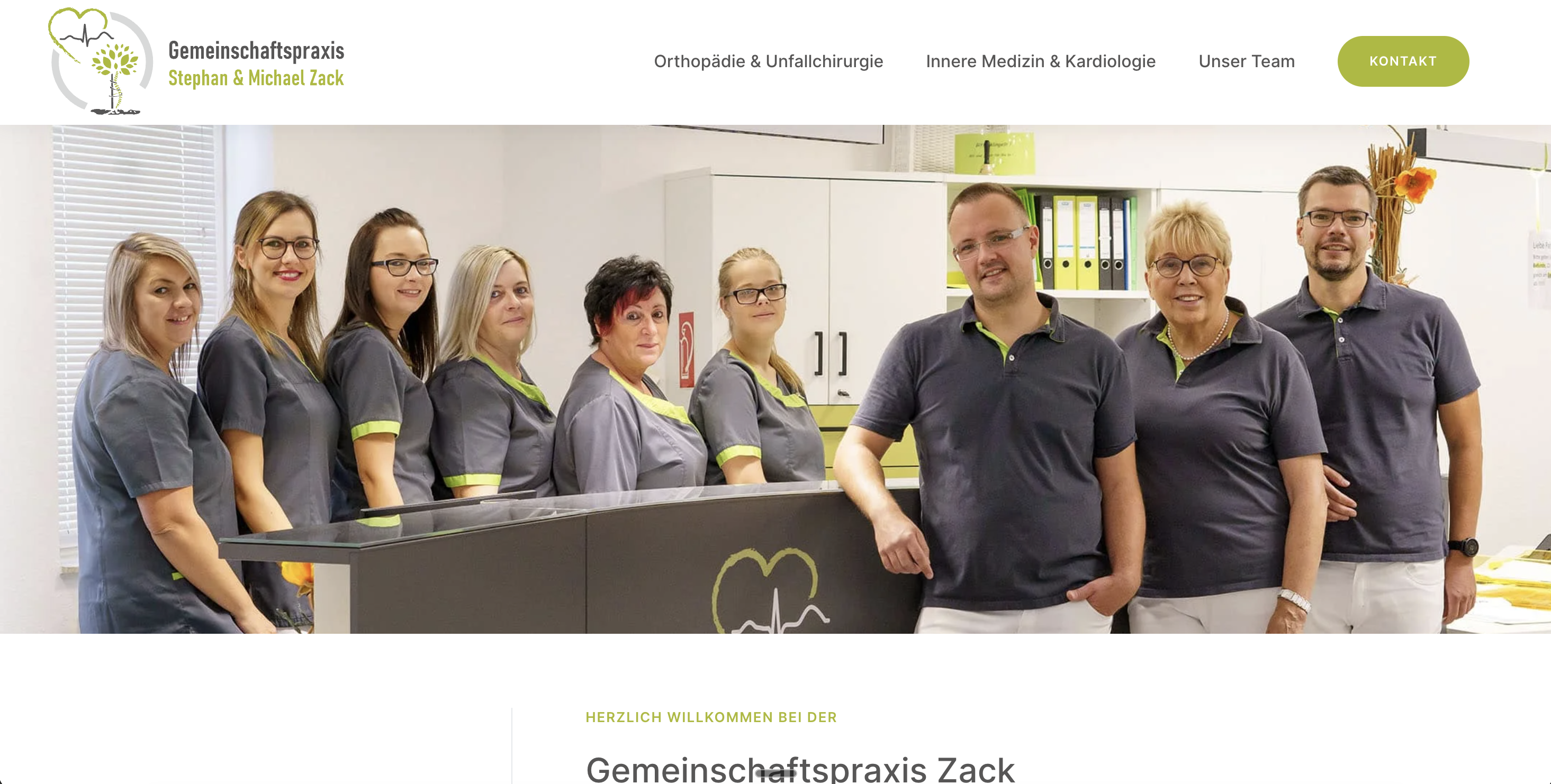 Referenz: Website für Gemeinschaftspraxis Zack (Orthopädie & Innere Medizin)